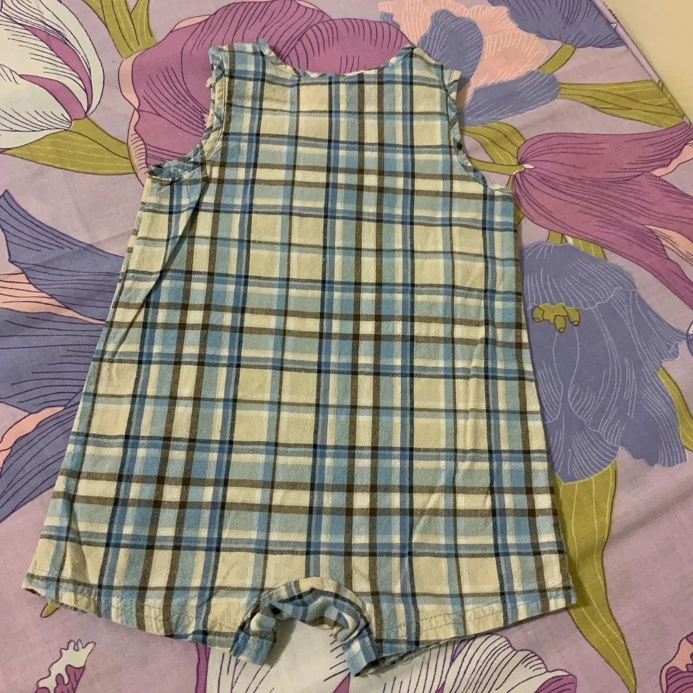 Like New Baby Rebels Plaid with Embroidery Bodysuit Toddler